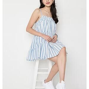 Sleeveless Striped Swing Dress Juniors Sz XS Sundress Summertime Vacation